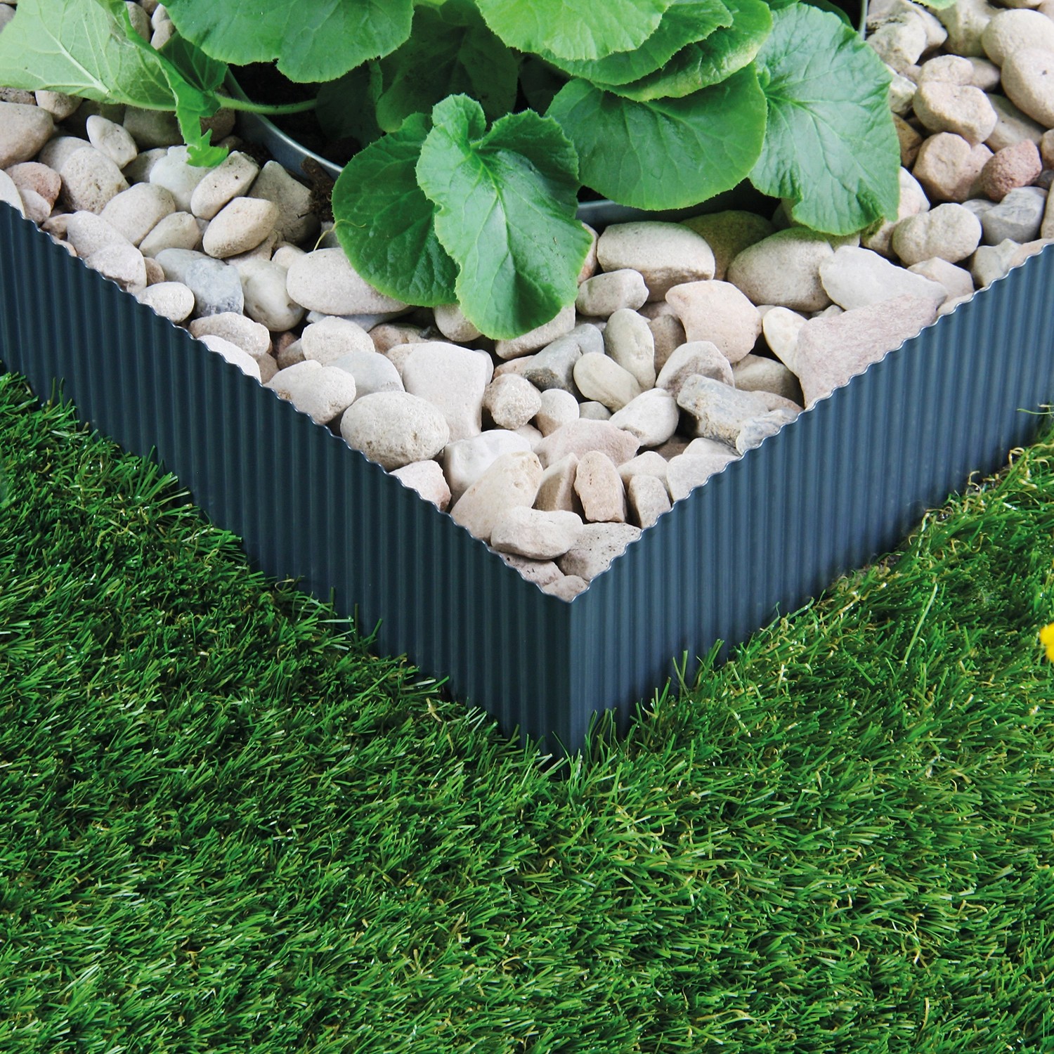 Rasenkanten-Set Aus Wellblech: 2 Verzinkte Kanten Je 500x14 Cm - Einfach Zu Montieren!