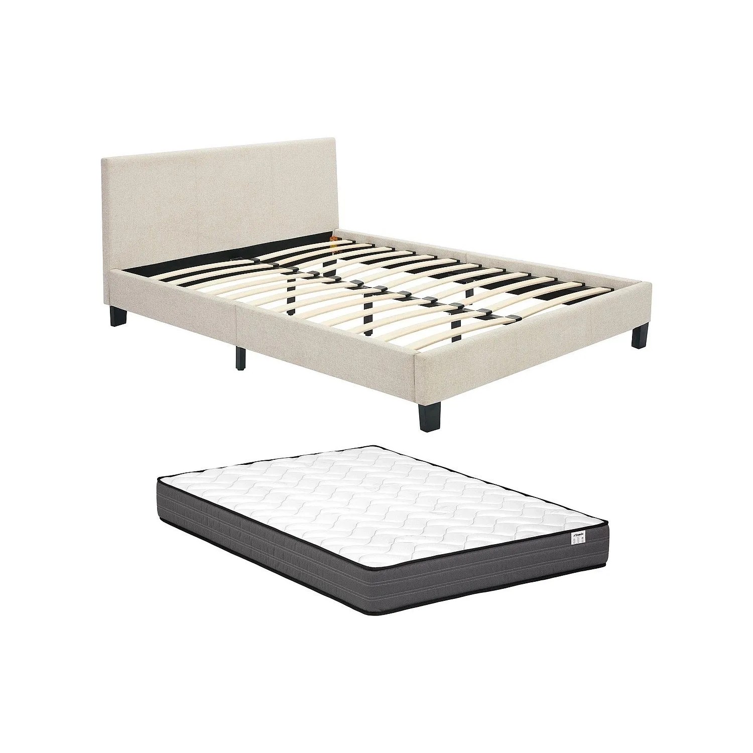 Vente-unique Bettrahmen Cornelius Beige 152 cm