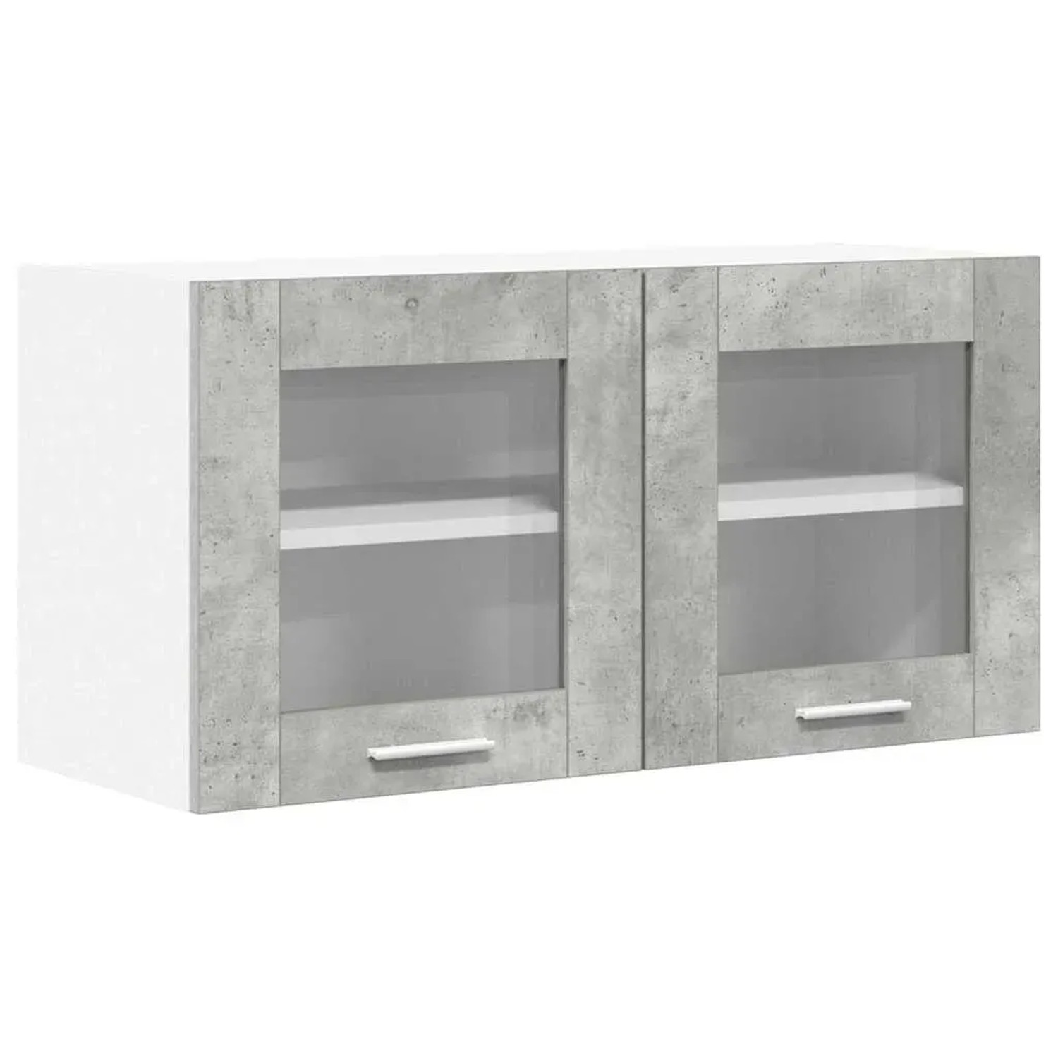 vidaXL Hängeschrank mit Tür Riga Betongrau und Weiß 80 x 31 x 40 cm 884232