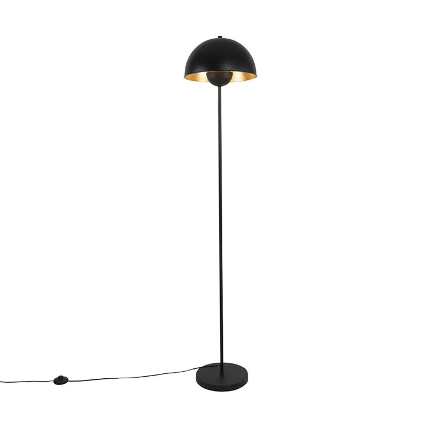 QAZQA Industrielle Stehlampe Schwarz mit Gold 160 cm Magnax