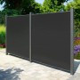 Kovalex Steckzaun Erweiterung mit Pfosten, anthrazit mattiert. Sichtschutz für Garten und Terrasse.