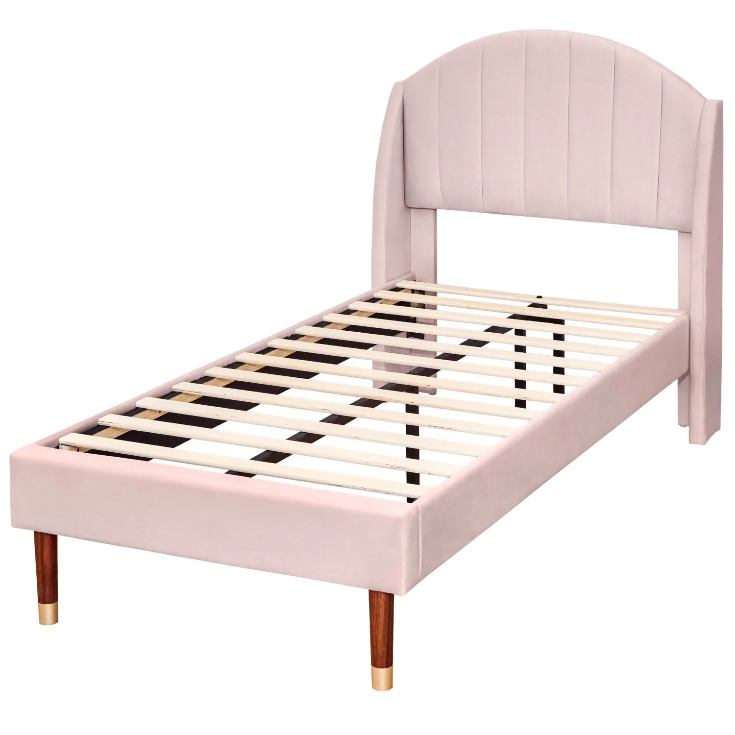 okwish Polsterbett 90×200 Jugendbett mit Lattenrost und Kopfteil ohne Matratze