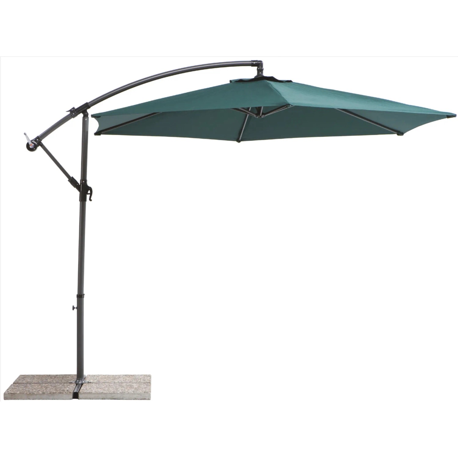 Schneider Jumbo Marktschirm, Ø 400 cm, Grün, mit Seilzugmechanik. Sonnenschutz für Garten und Terrasse.