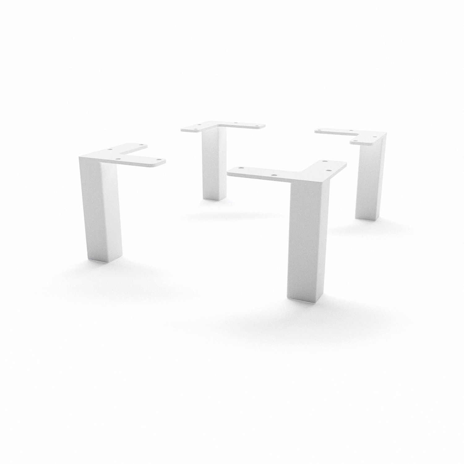 HEVVA Möbelfüße LUZERN Weiß 10 cm Hoch 4er Set