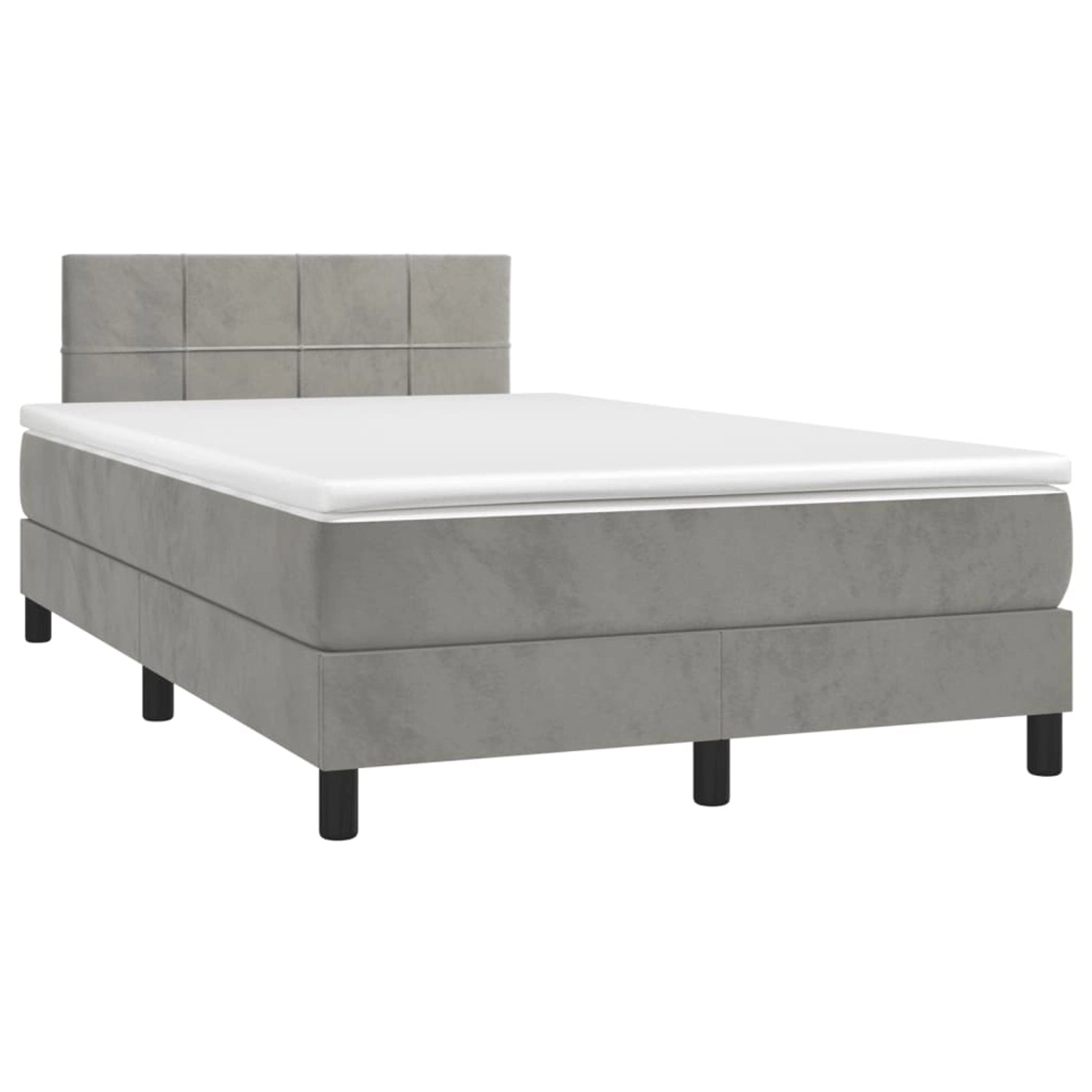 vidaXL Boxspringbett mit Matratze Hellgrau 120x190 cm Samt 3269837 günstig online kaufen