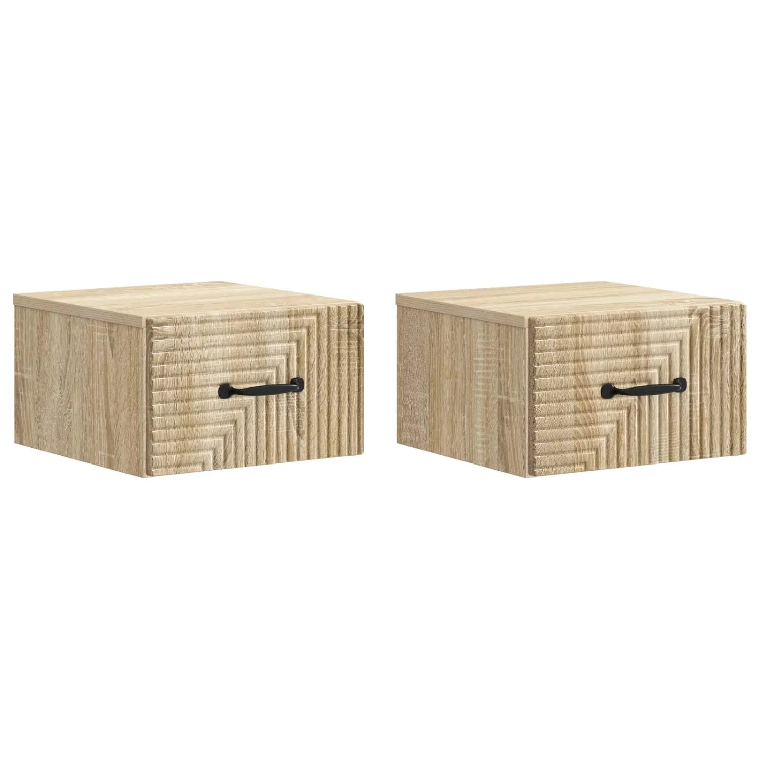 vidaXL Wandmontierter Nachttisch 2 Stk Sonoma-Eiche 34,5 x 33 x 20 cm 898600