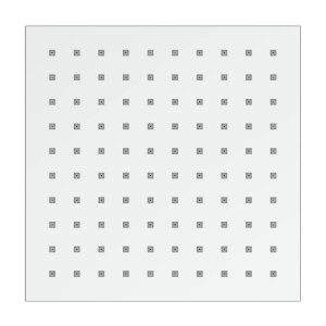 Quadratische, verchromte Schütte Kopfbrause Nancy mit Antikalk-Noppen.