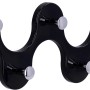 Schwarze Siro Hakenleiste mit 5 Chrom Haken, 248mm lang.