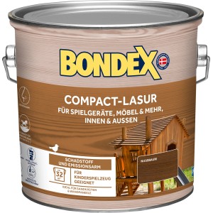 Dose Bondex Compact-Lasur Nussbaum 2,5l für Holz, UV- und Witterungsschutz.