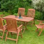 Braunes 7-teiliges Gartenmöbel-Set Maracaibo mit Ausziehtisch und 6 Klappsesseln.