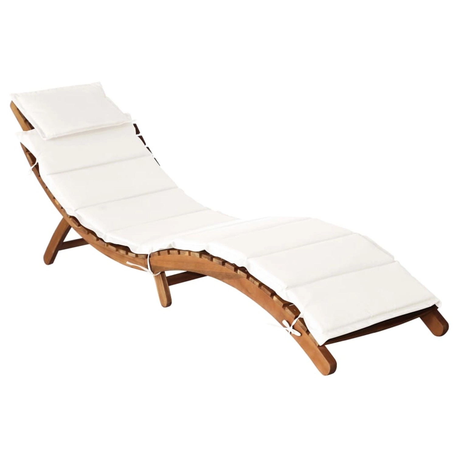 vidaXL Sonnenliege mit Creme Kissen Massivholz Akazie 363284 günstig online kaufen