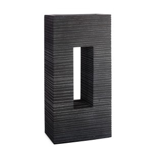 Anthrazitfarbener Pflanzwerk Pflanzkübel Vista Premium Groove, 92 cm, mit Aussparung.
