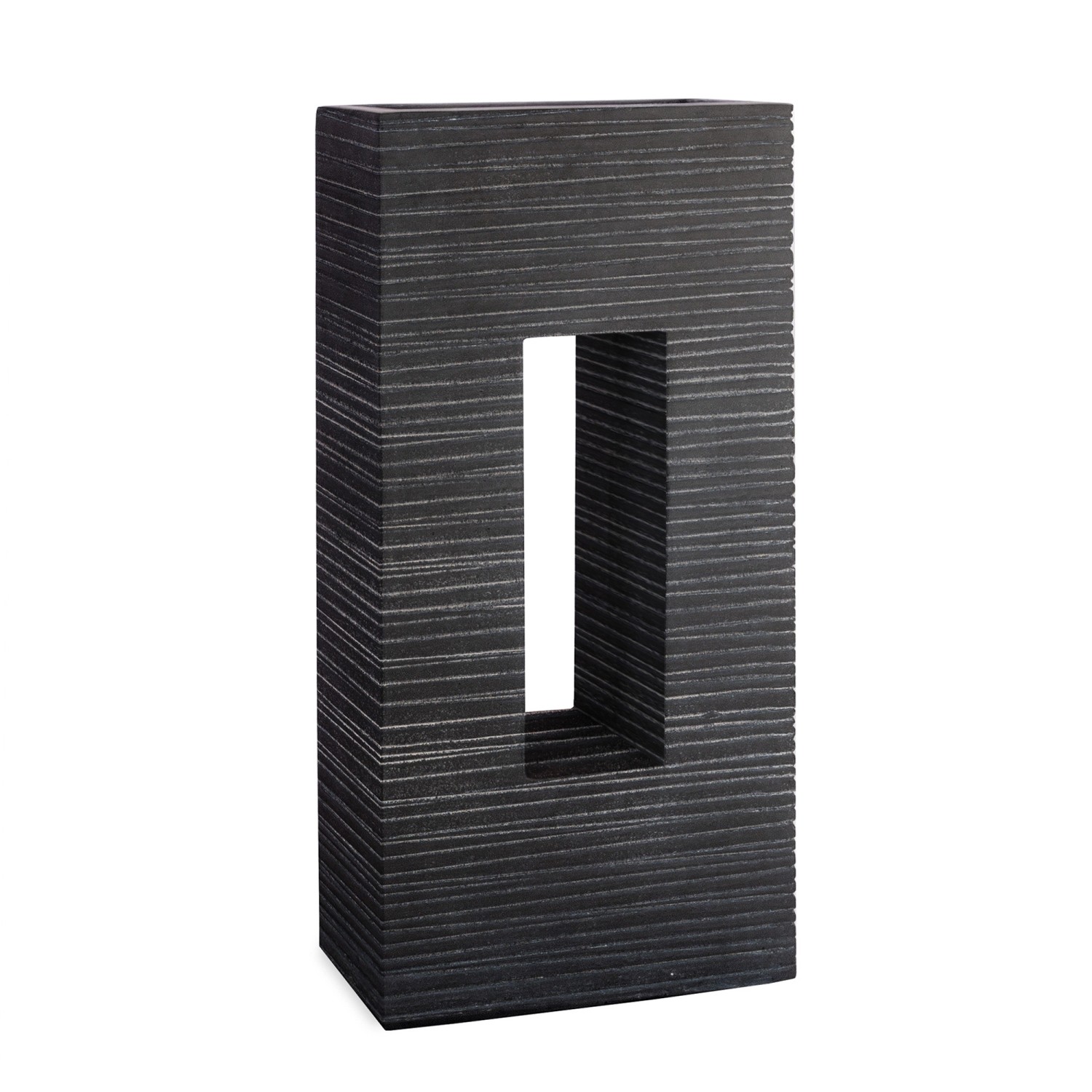 Pflanzwerk Pflanzkübel Vista Premium Frostbeständig Groove 92 cm Anthrazit günstig online kaufen