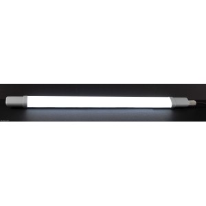 Weiße REV LED-Feuchtraumleuchte Super Slim, 70 cm, für Keller und Feuchträume.