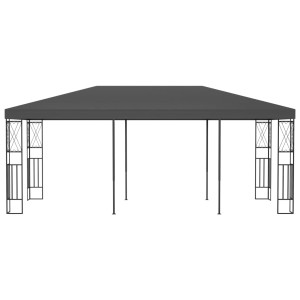 Anthrazitfarbener vidaXL Pavillon 3x6 m mit Stahlrahmen und Stoffdach für Garten & Terrasse.