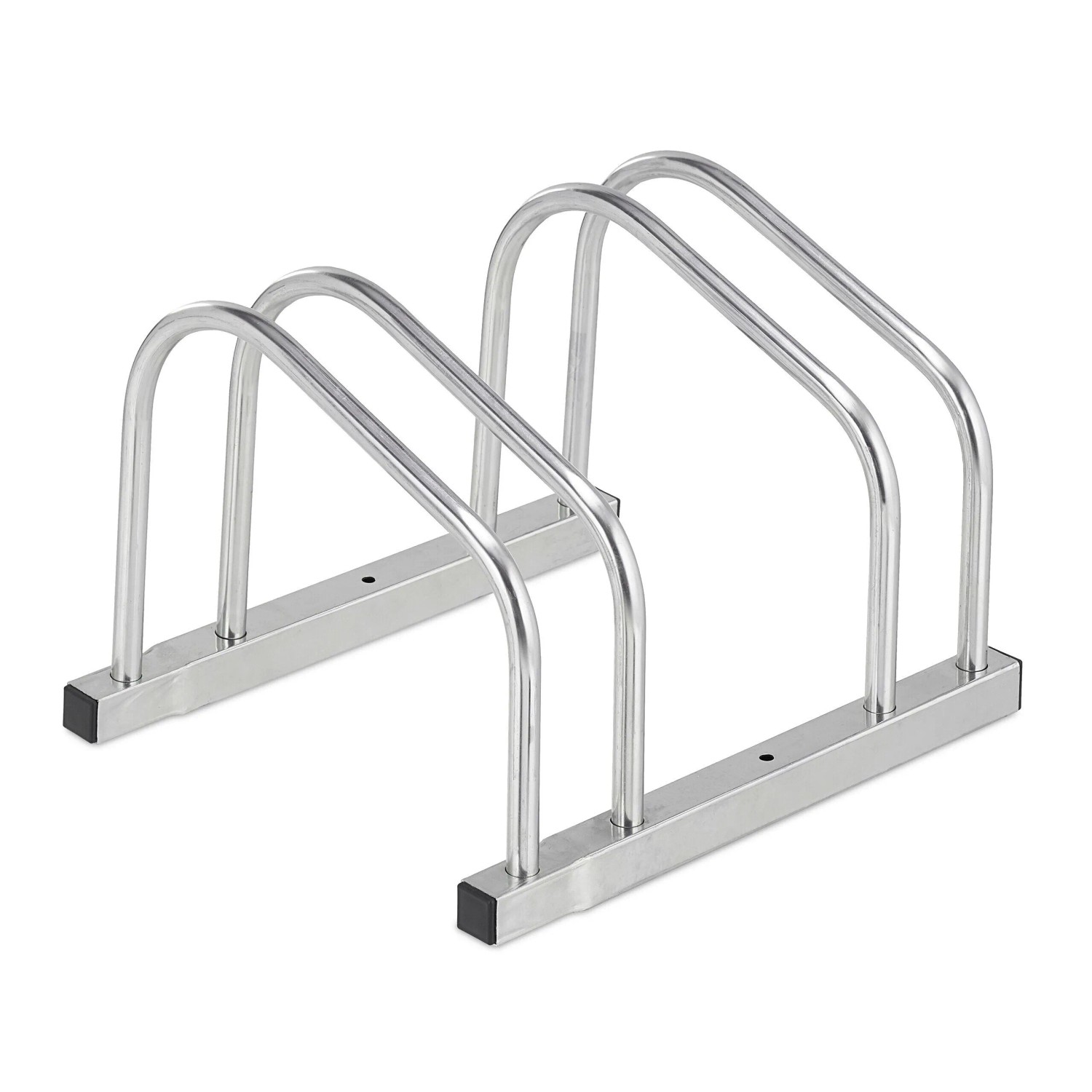 Relaxdays Fahrradständer Stahl Silber Für 2 Fahrräder Witterungsbeständig 26 cm x 38,5 cm x 33,5 cm 1,9 kg