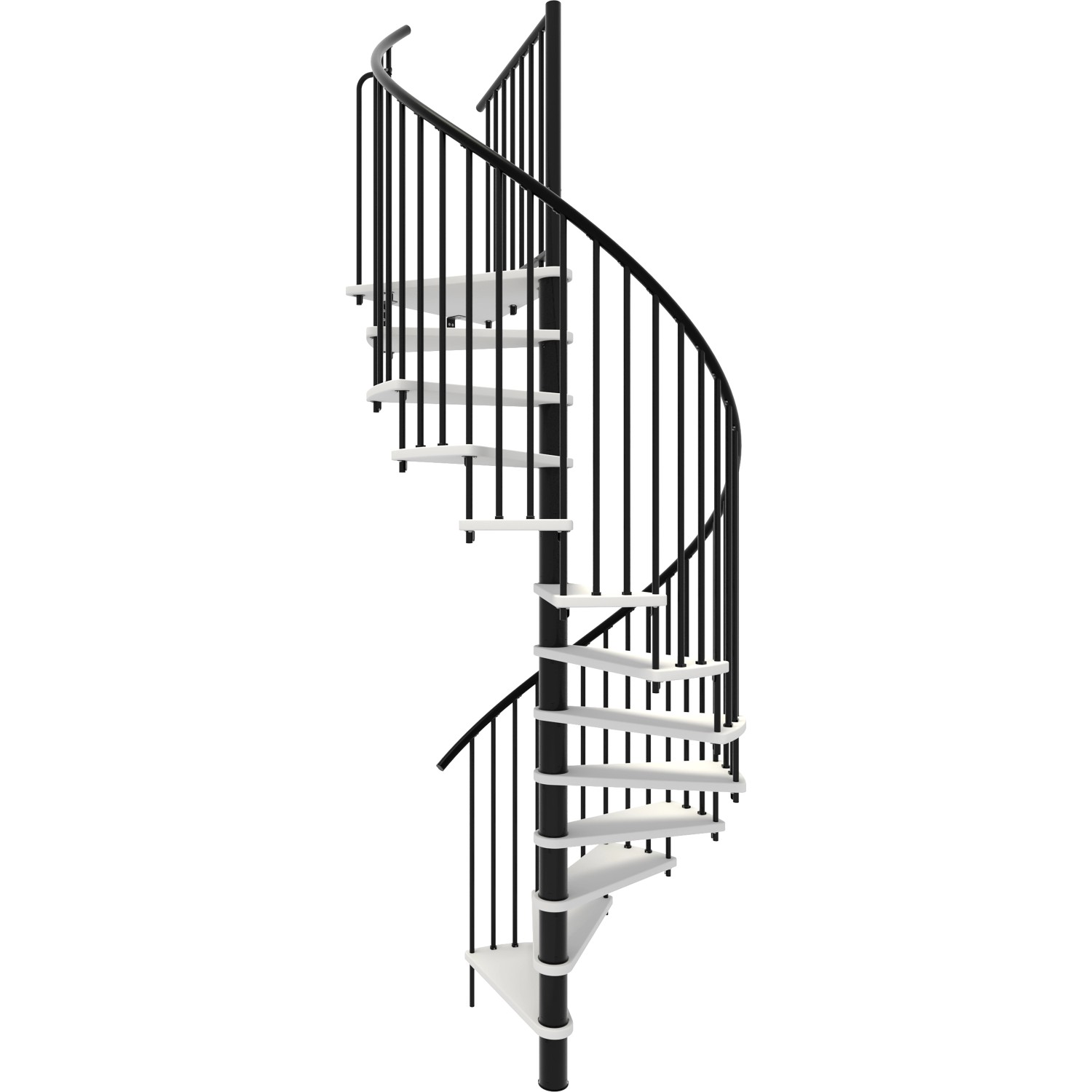Minka Spindeltreppe Spiral Smart Weiß Schwarz Ø140 cm Geschoßhöhe bis 305,5 cm