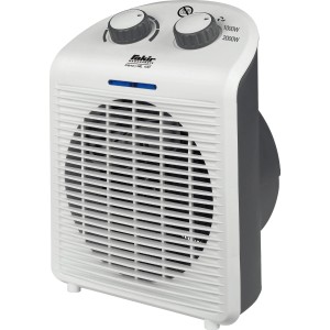 Fakir Heizlüfter trend HL 100 in Weiß-Grau, ein elektrisches Heizgerät mit zwei Drehreglern.