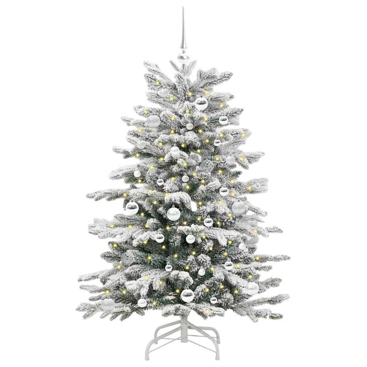 vidaXL Künstlicher Klappbarer Weihnachtsbaum Weiß 150 cm PE und PVC 3395636