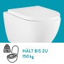 Weißes, spülrandloses baliv Wand-WC-Set Newcastle mit Soft-Close-Sitz.