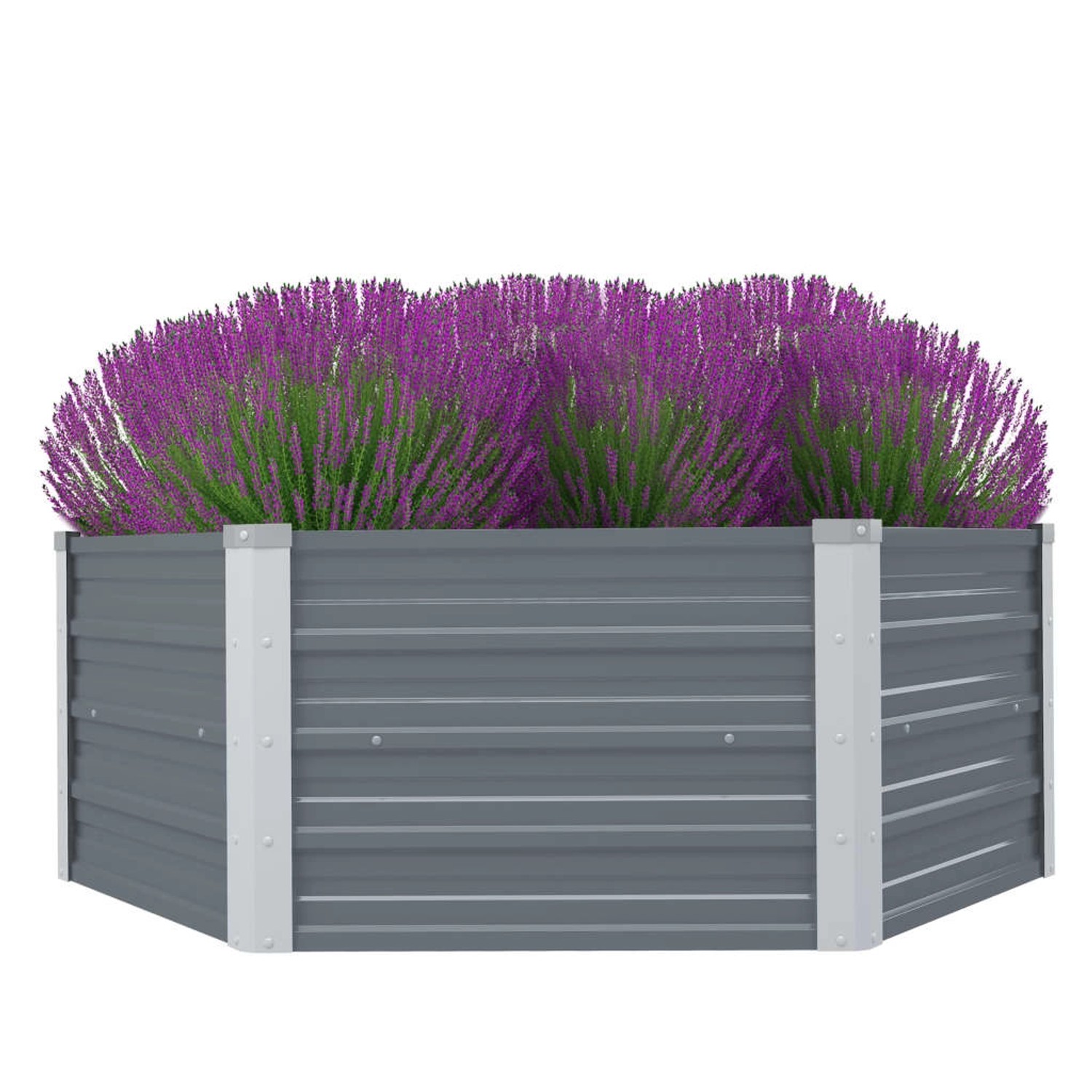 furnicato Hochbeet 129 x 129 x 46 cm Verzinkter Stahl Grau