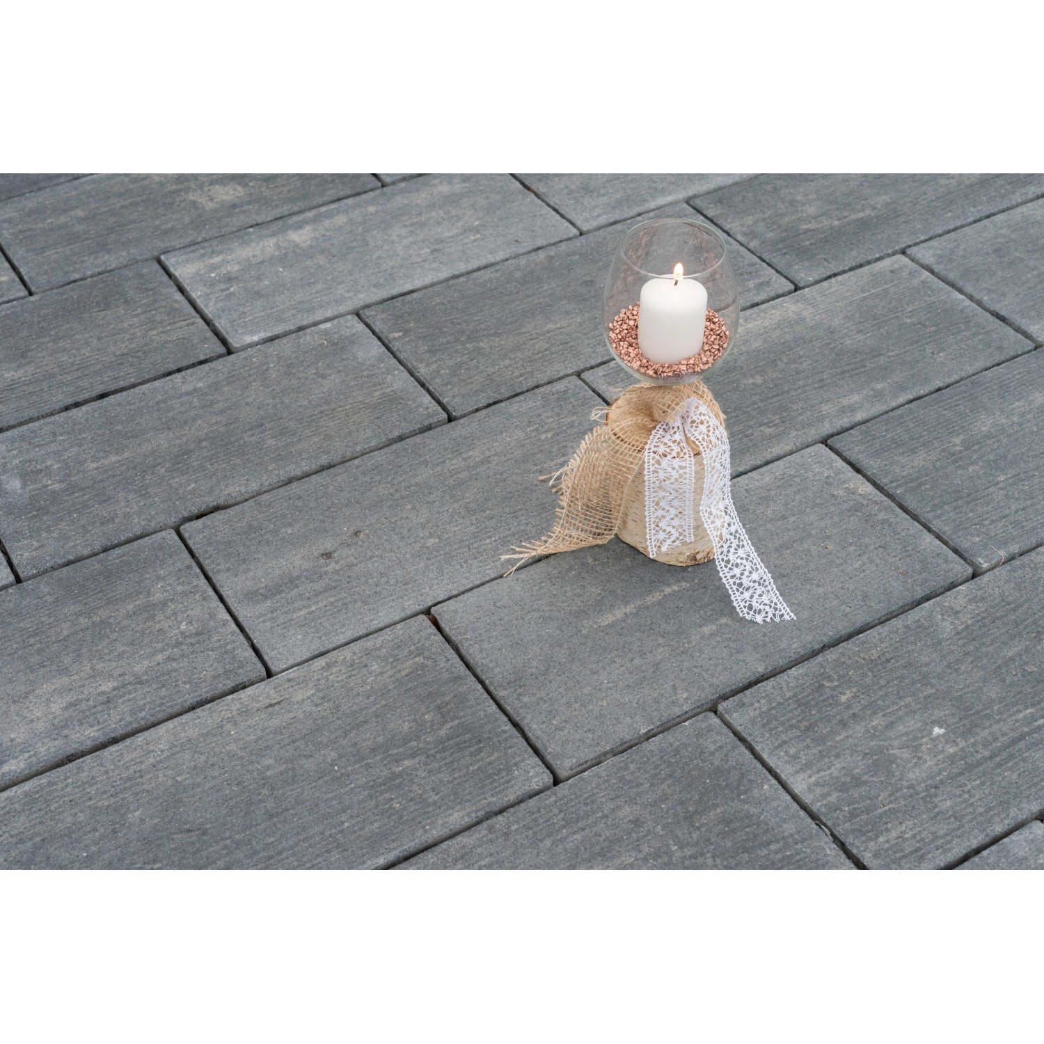 Diephaus Terrassenplatte Ruda Quarzit Holzstruktur, 40x20x6 cm, Pflasterstein mit Holzoptik.
