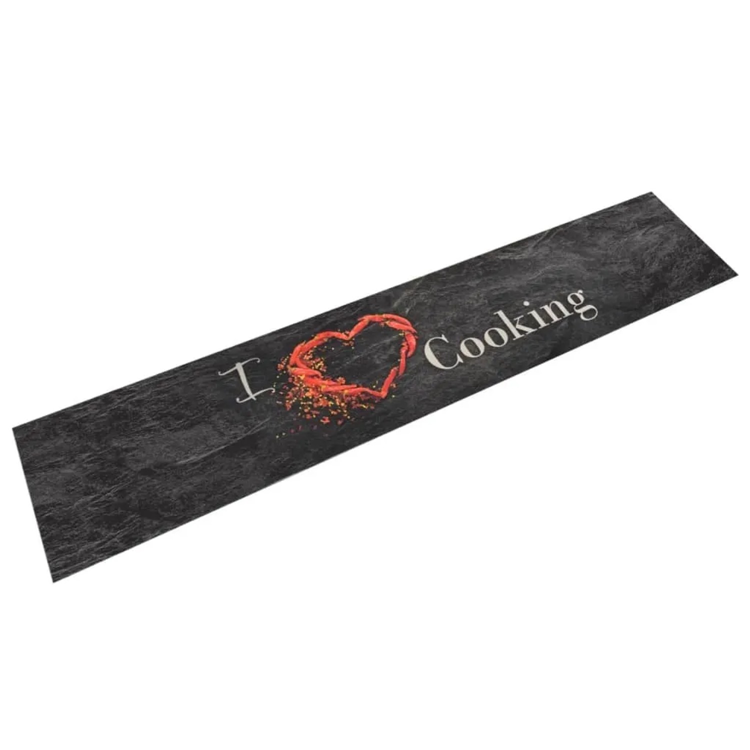 vidaXL Küchenteppich Waschbar Cooking Schwarz 60x300 cm Samt 136551