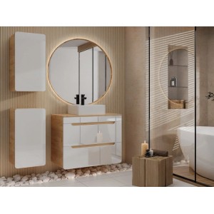 Vente-unique Badmöbel-Set Aruba Naturfarben Hell  Weiß 80 cm