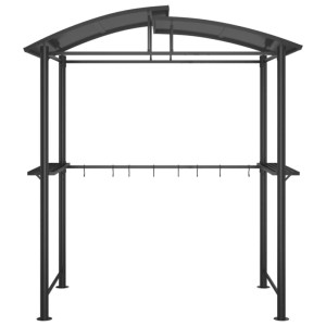 vidaXL Grillpavillon mit Seitenregalen Anthrazit 210x114x230 cm Stahl 360139