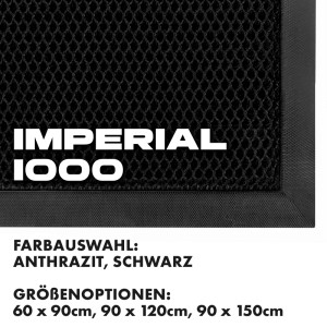 Schwarze KARAT Fußmatte Imperial 1000 mit 3D-Netz, 90x120 cm, für Innen und Außen.