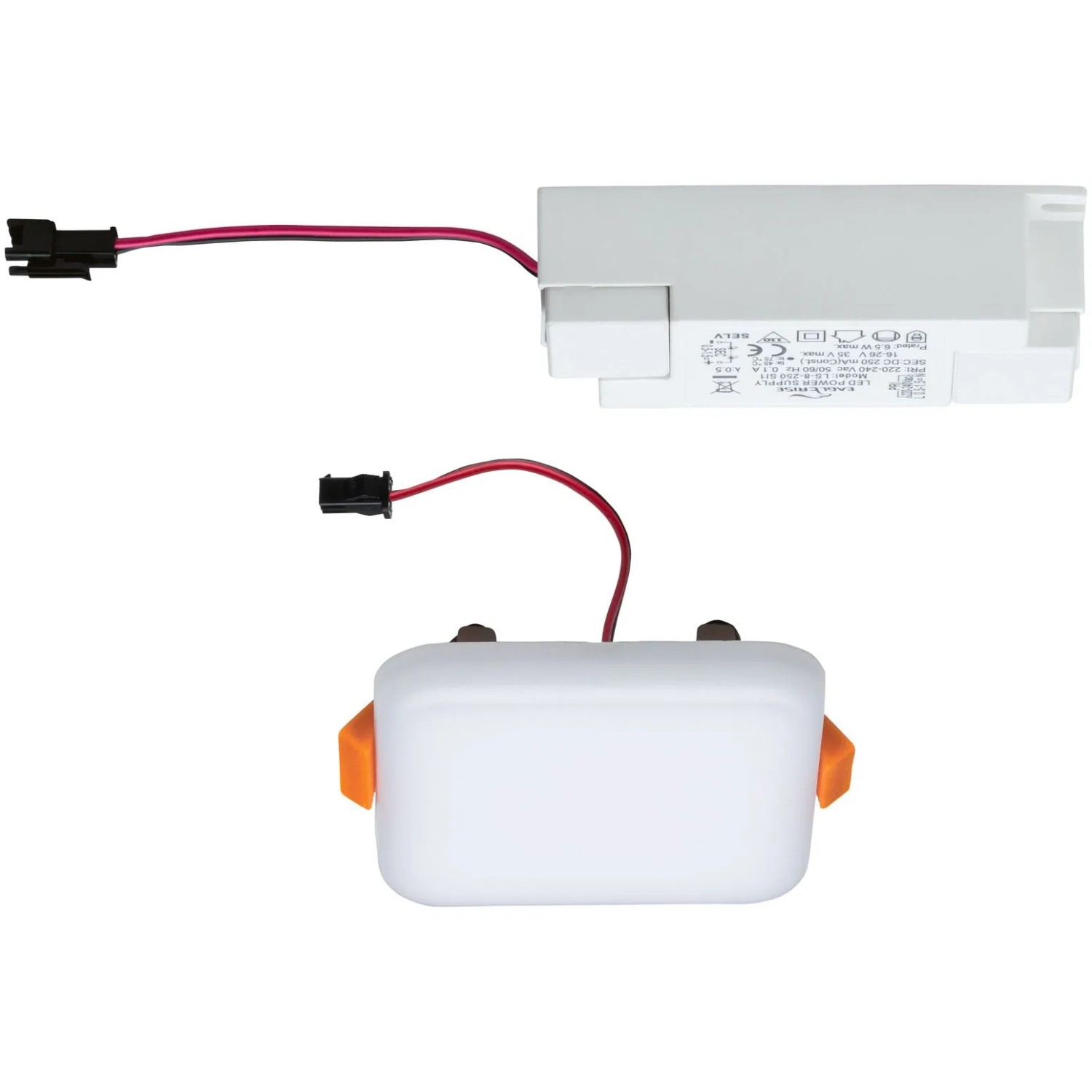 Paulmann LED-Einbaupanel Veluna, eckig, 75x75mm, 4,5W, 4000K, Satin. Einbaustrahler mit neutralweißem Licht.