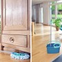 Leifheit CLEAN TWIST Disc Ergo Wischmopp mit Eimer und Rollwagen für glatte Böden.