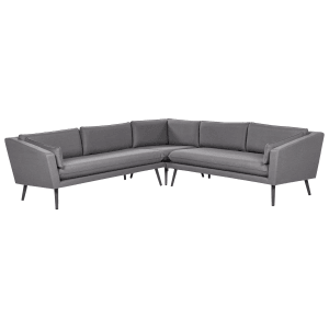 Graues Beliani Gartensofa, 243x243x70 cm, modernes Design für Terrasse und Garten.