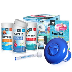 Bayzid Pool Starterset, 7-teilig: Wasserpflege mit Chlor, pH-Minus und Multitabs für Pools.