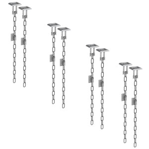 Basi Gitterrostsicherung GS 70, 4er Set: Einbruchschutz für Kellerschächte mit Kette und Halteplatte.