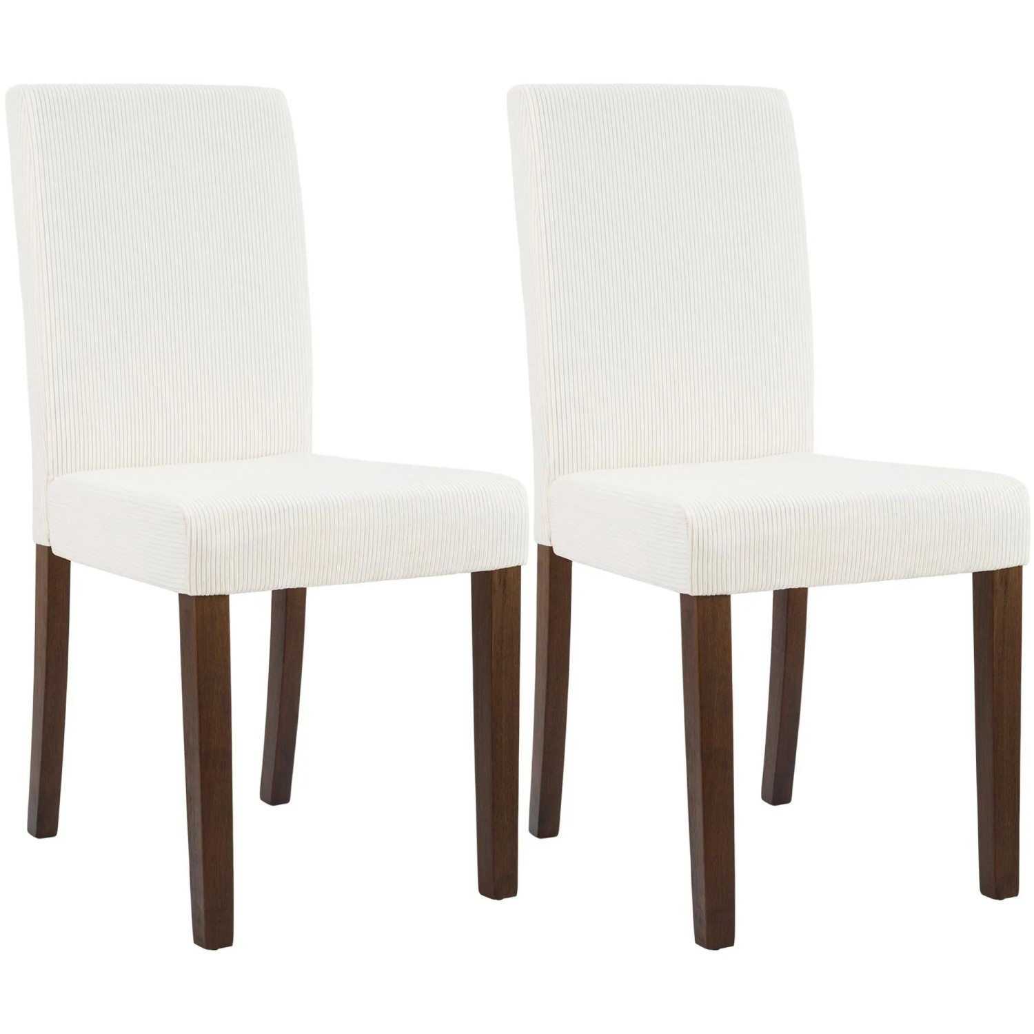 DELUKE 2er Set Esszimmerstuhl DALAN Cord Creme 41x47x91cm Antik-Dunkel Essstühle Esszimmerstühle Küchenstühle Wohnzimmerstühle