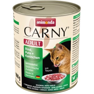 Animonda Carny Adult Katzen-Nassfutter mit Rind, Pute & Kaninchen, 800g Dose.