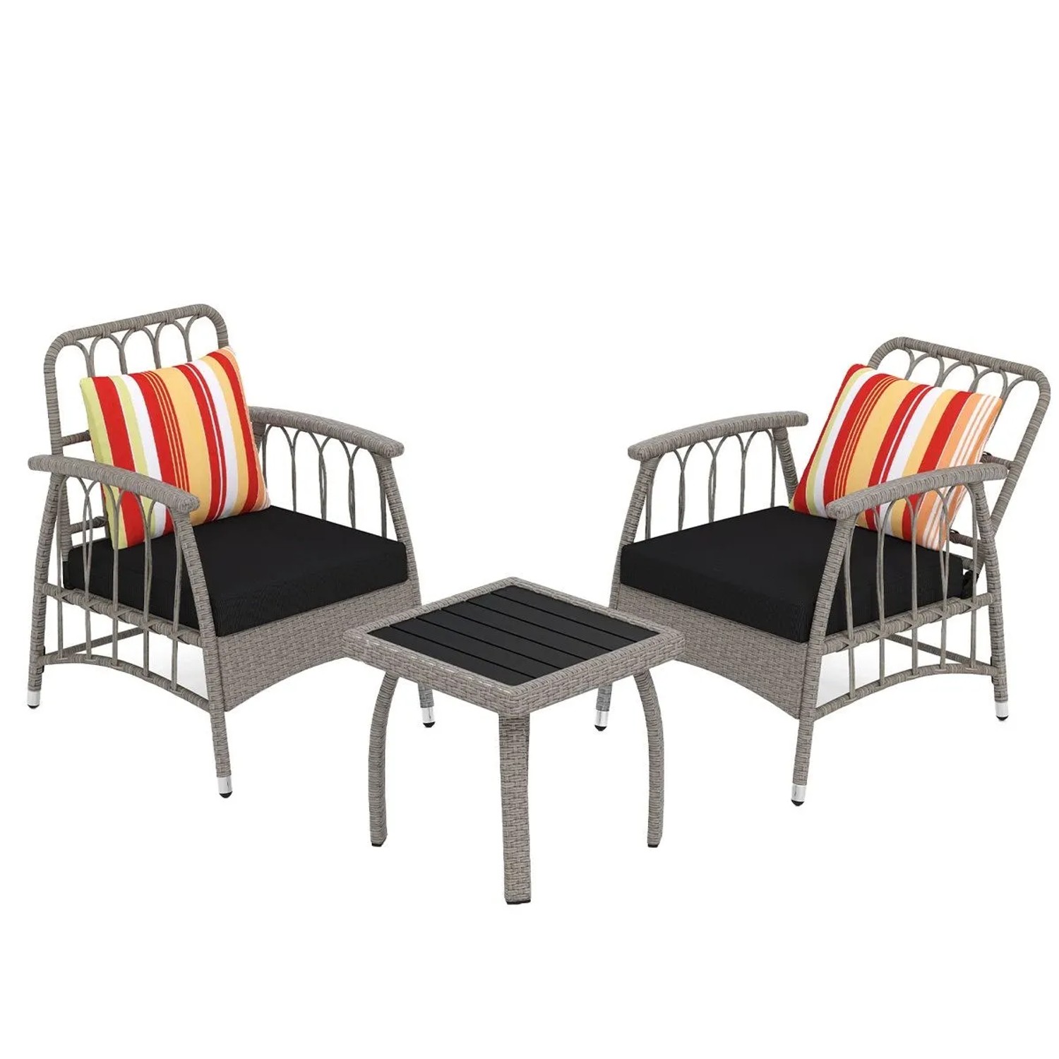 Costway Gartenmöbel Set mit 5-Stufig Verstellbarer Rückenlehne