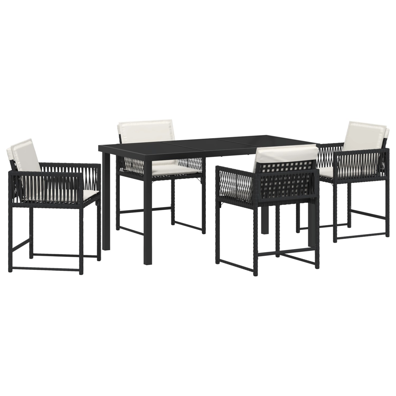vidaXL Garten Essgruppe 5-Tlg Schwarz Poly Rattan 3380742 günstig online kaufen