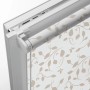 Gardinia Rollo EasyFix Scandinavian, 120x150 cm, weiß-natur mit Blätter-Muster.
