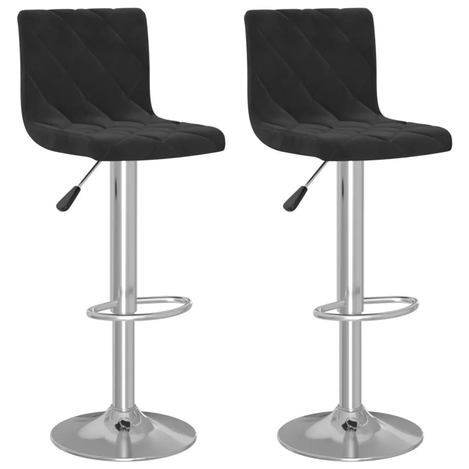 vidaXL Barhocker 2 Stk Schwarz Samt 333684