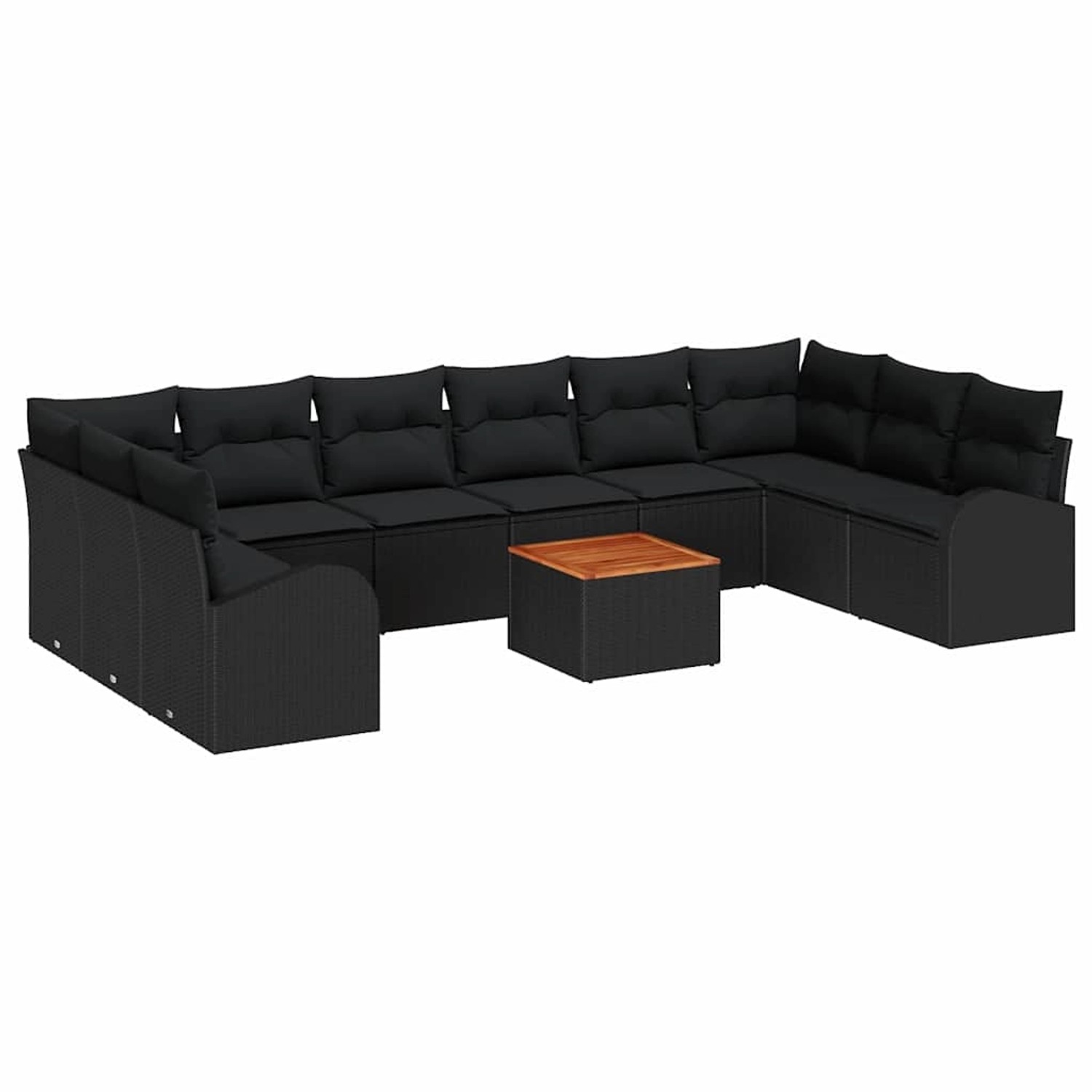 vidaXL Garten-Sofa-Set 11-Tlg Schwarz 3356301 günstig online kaufen