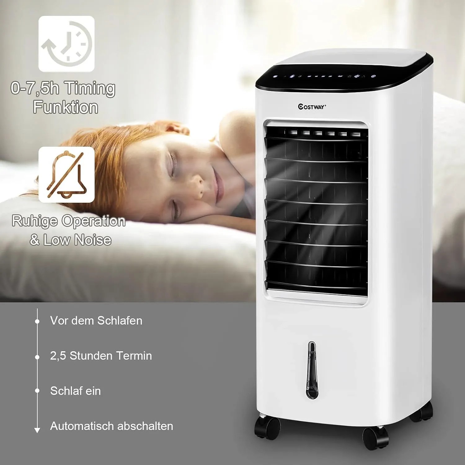 Costway Mobile Klimaanlage Ohne Abluftschlauch 3 In 1 Klimagerät 7 L Wassertank_6