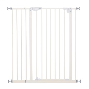 PawHut Türschutzgitter mit Auto-Close Funktion, weißes Metallgitter für Hunde.