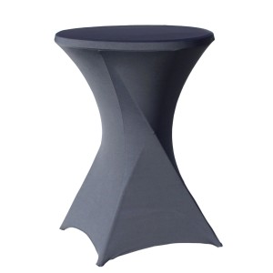 10er Set anthrazitfarbene Stehtischhusse Stretch für Tische mit Ø 80cm. Wohntextilien für Partys.