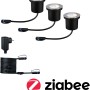 Paulmann Plug & Shine Starterset mit 3 Bodenstrahlern, Trafo und Kabel für Außen, RGBW, ZigBee.