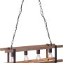 Just Light Pendelleuchte Edith, 4-flammig, Holz Natur, Vintage-Look.