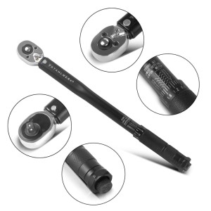 STAHLWERK Drehmomentschlüssel TW-60 ST, 5-60 Nm, mit 3/8 Zoll Umschaltknarre und Mikrometerskala. Präzises Werkzeug aus Stahl.