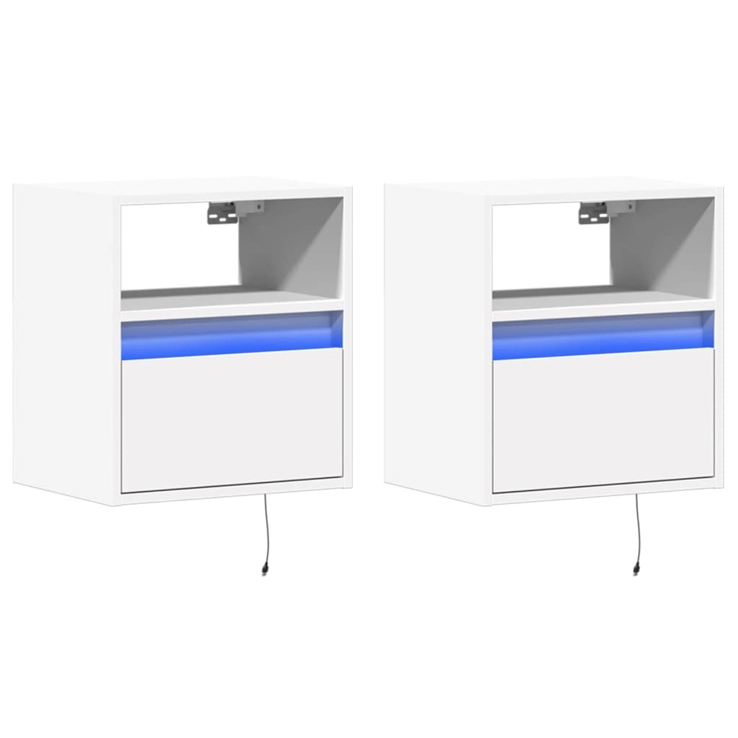 vidaXL TV-Wandschränke mit LED-Beleuchtung 2 Stk Weiß 41x31x45 cm 852314 günstig online kaufen