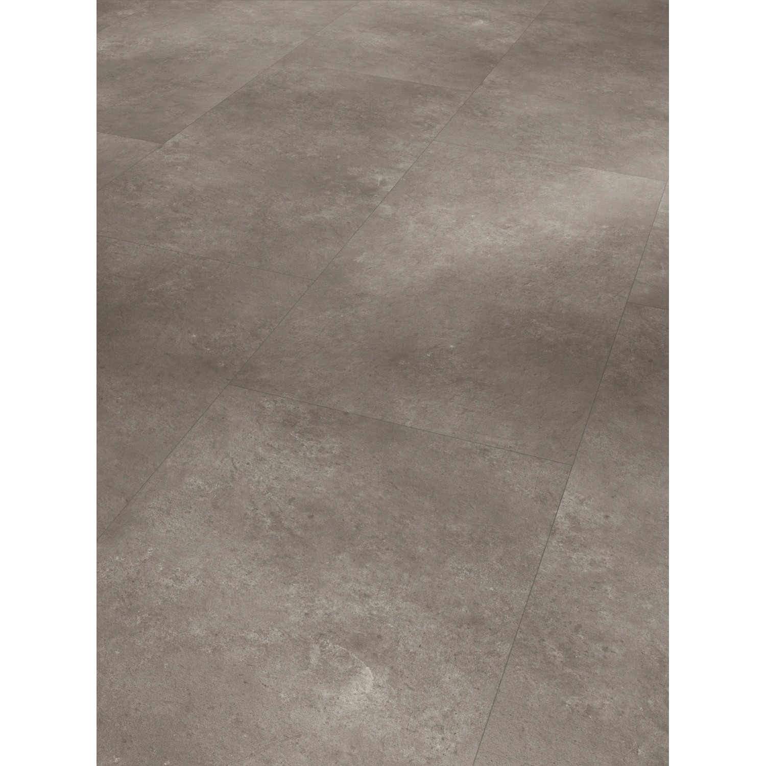 Verlegter Parador Vinylboden Trendtime 5 Stein Trafalgar Dunkelgrau mit Mineralstruktur.